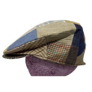 Handcrafted Irish Patchwork Linen Flat Cap Hanna Hats Of Donegal Ireland Newsboy